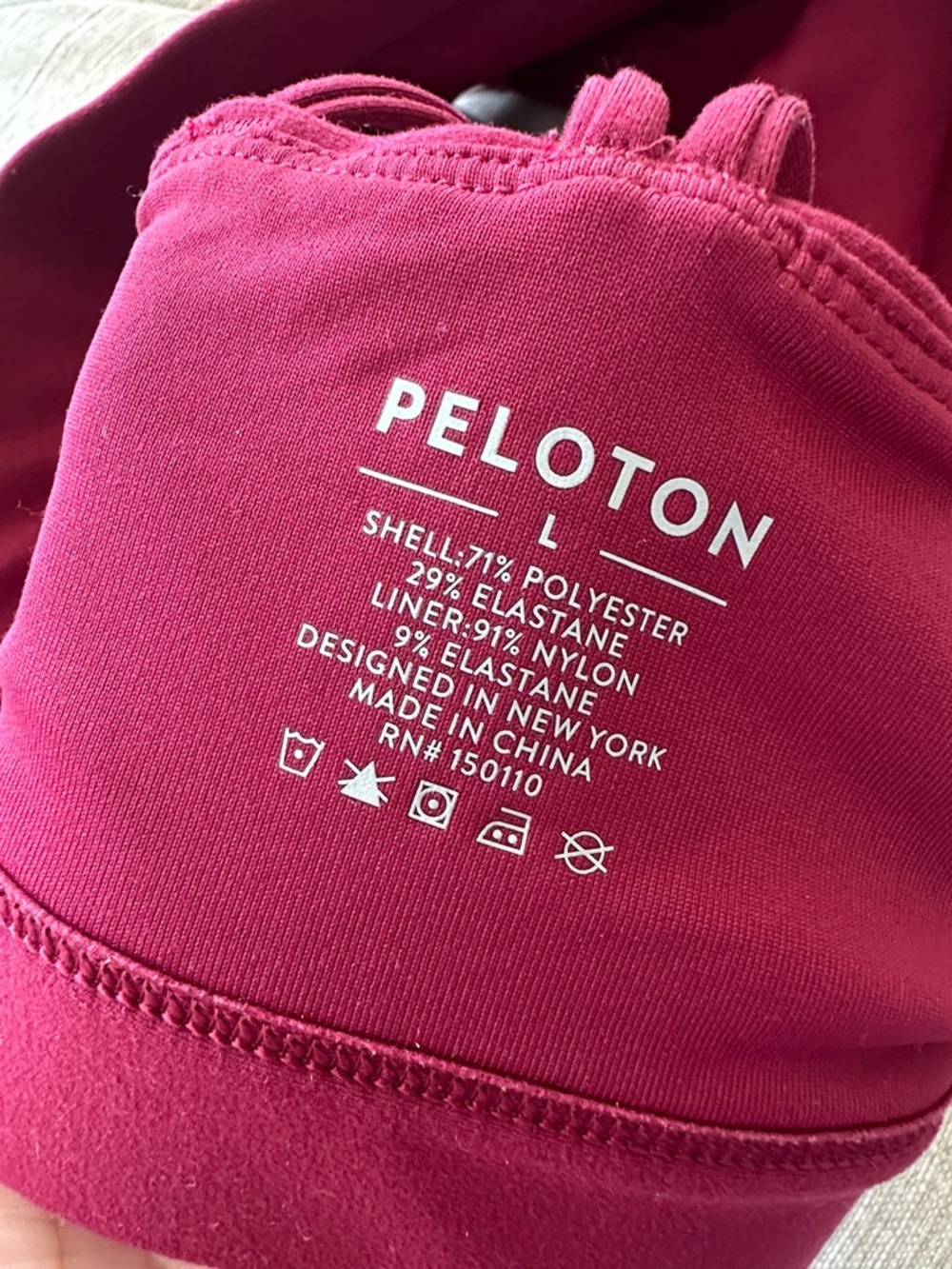Peloton Women's Burgundy Double-Strap Sports Bra - Picture 3 of 3